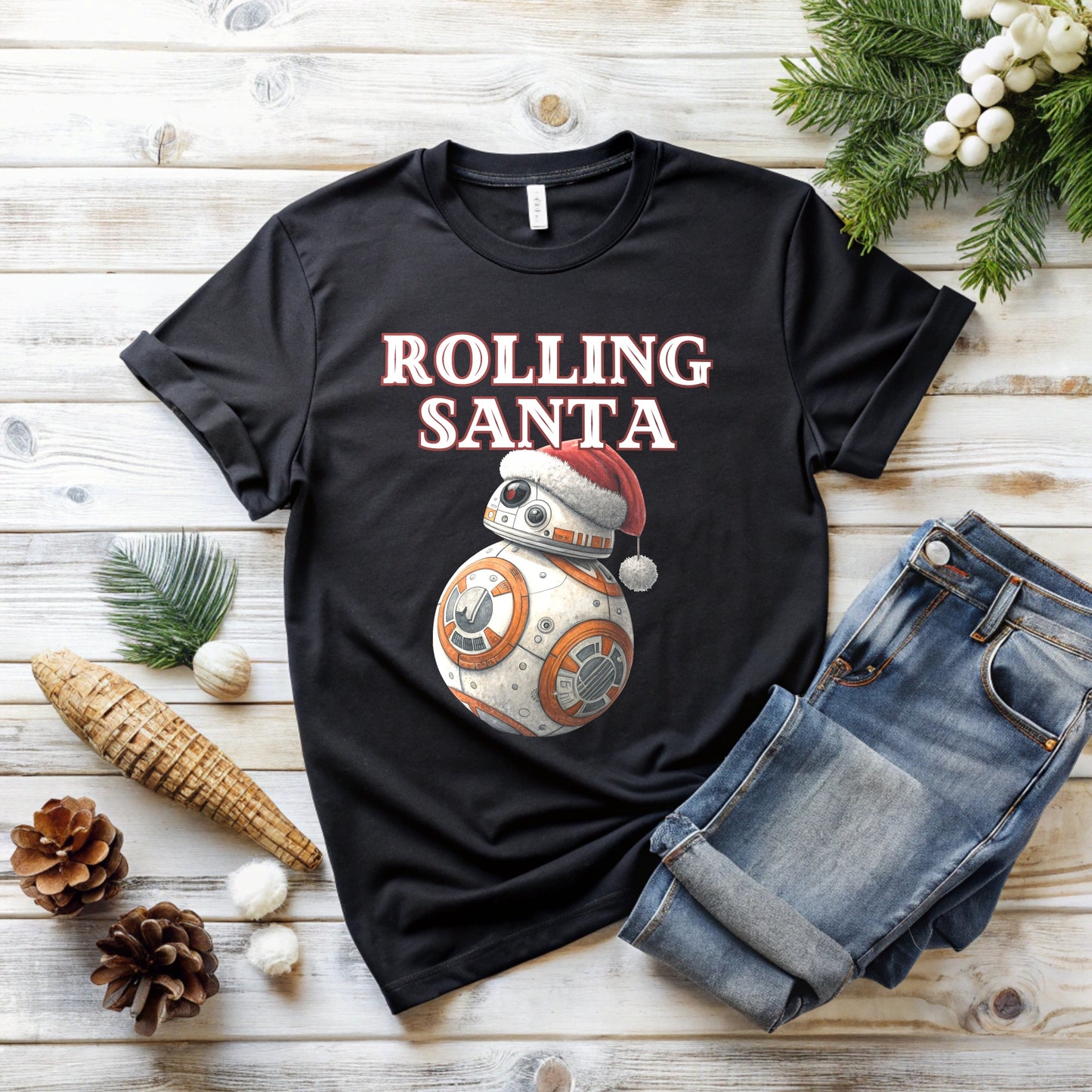 Rolling Santa BB-8 Tee