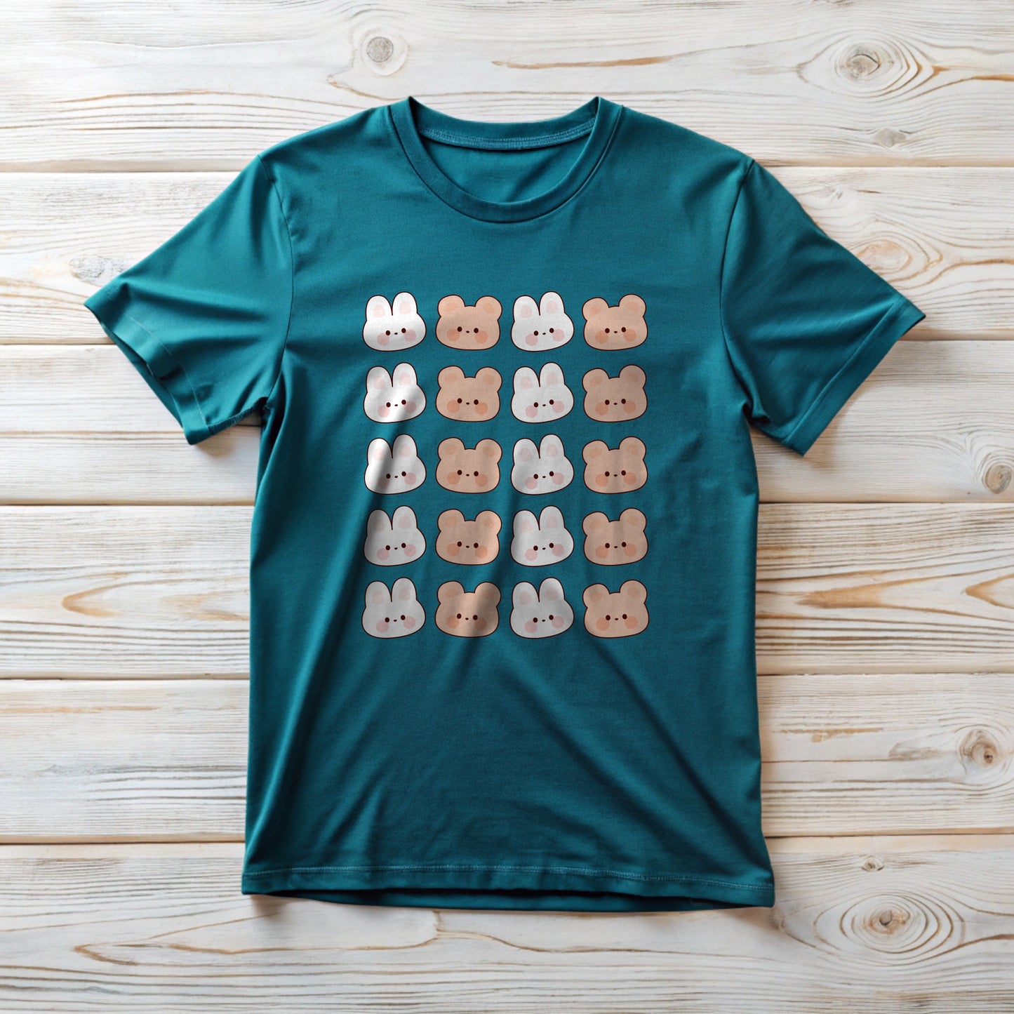 Bunny Bear pattern T-Shirt