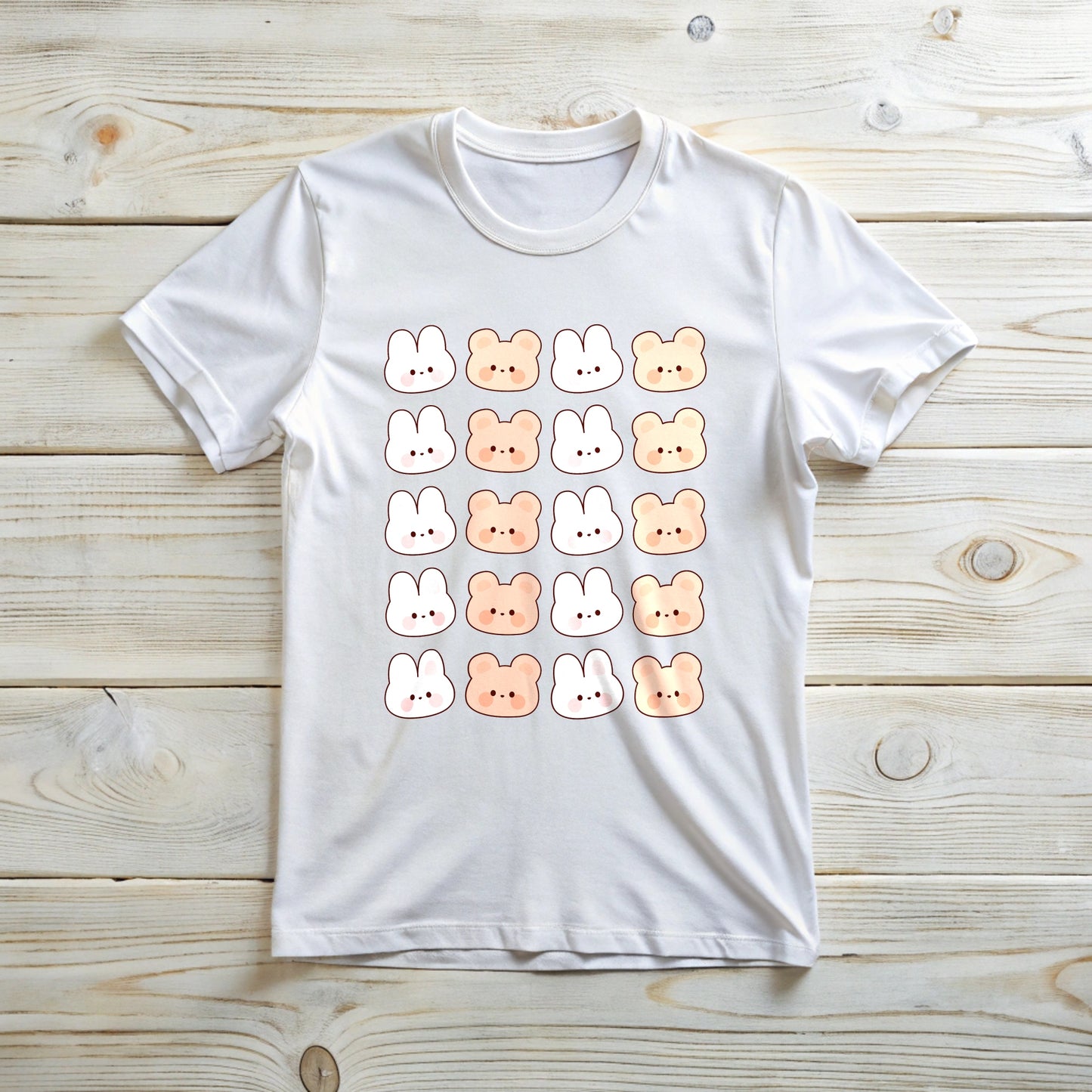 Bunny Bear pattern T-Shirt