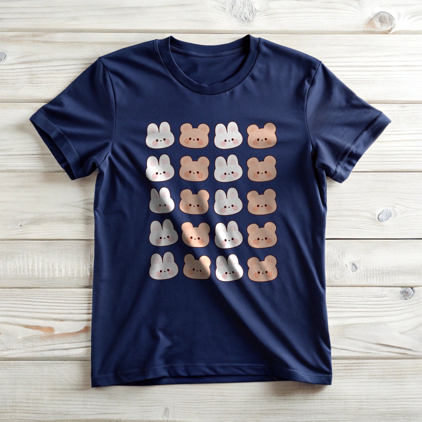 Bunny Bear pattern T-Shirt