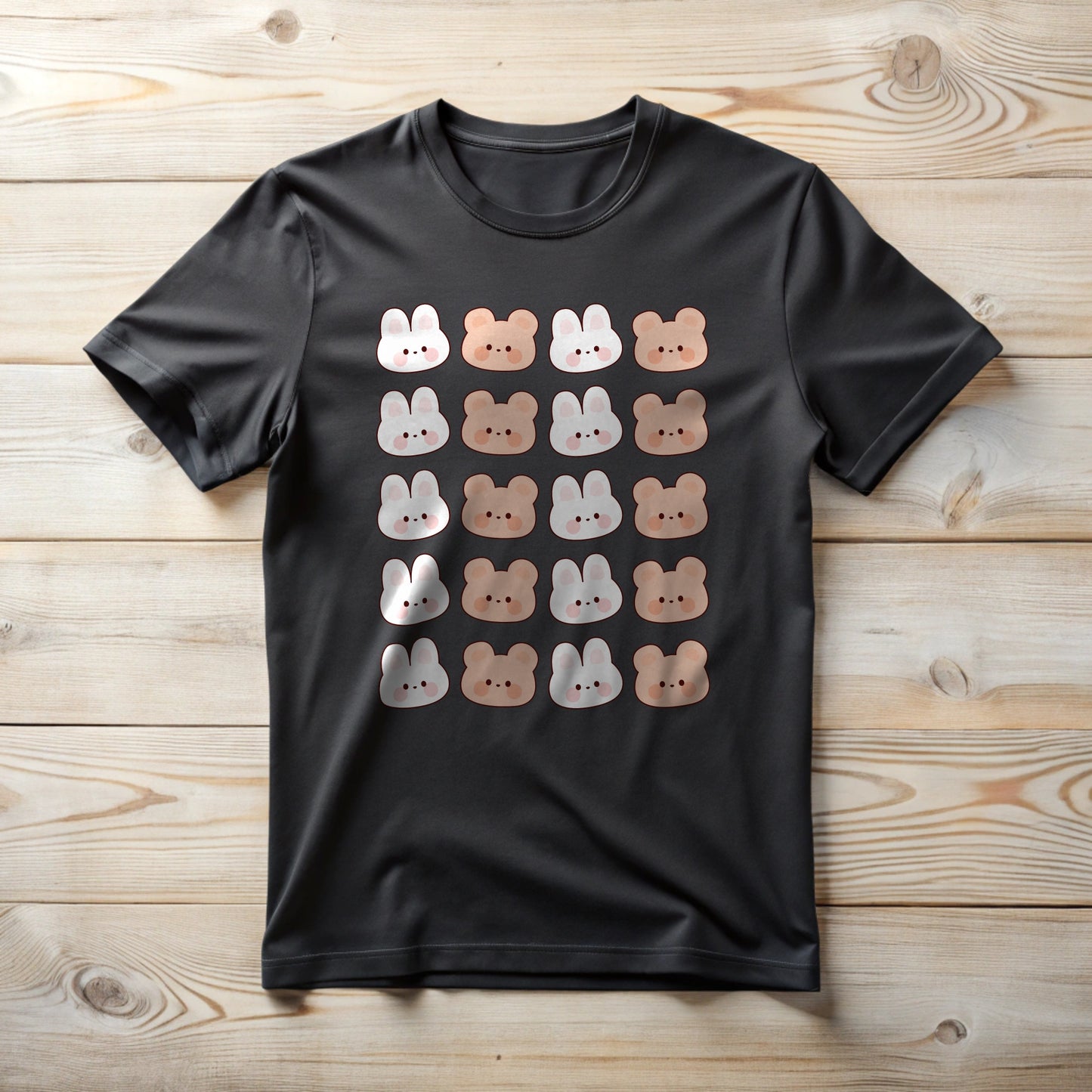 Bunny Bear pattern T-Shirt