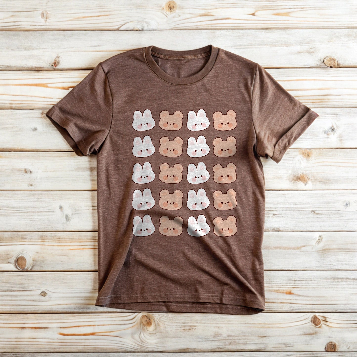 Bunny Bear pattern T-Shirt