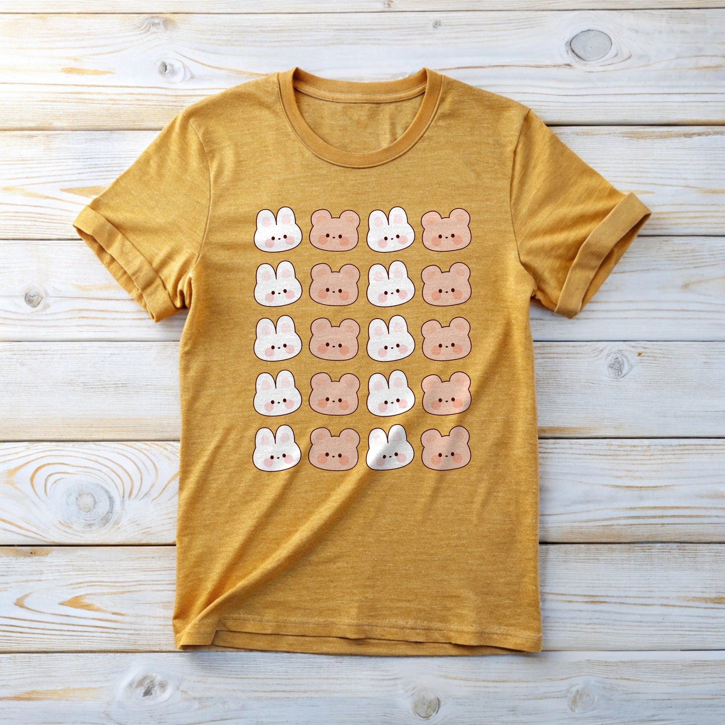 Bunny Bear pattern T-Shirt