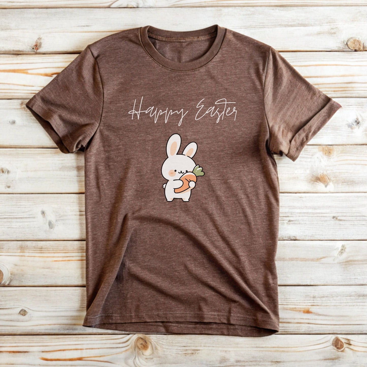 Cute bunny hugging carrot Tee for Easter