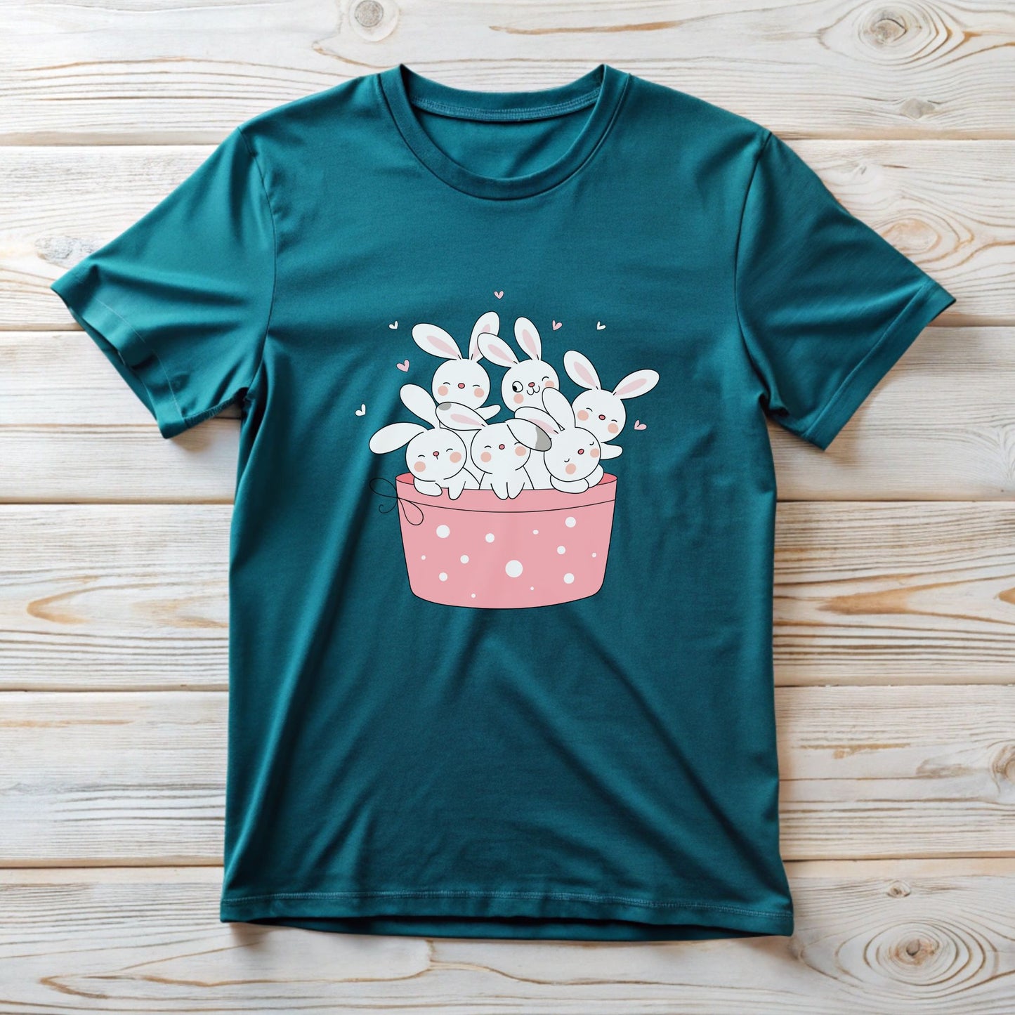 Cute bunnies in a basket Tee for Easter