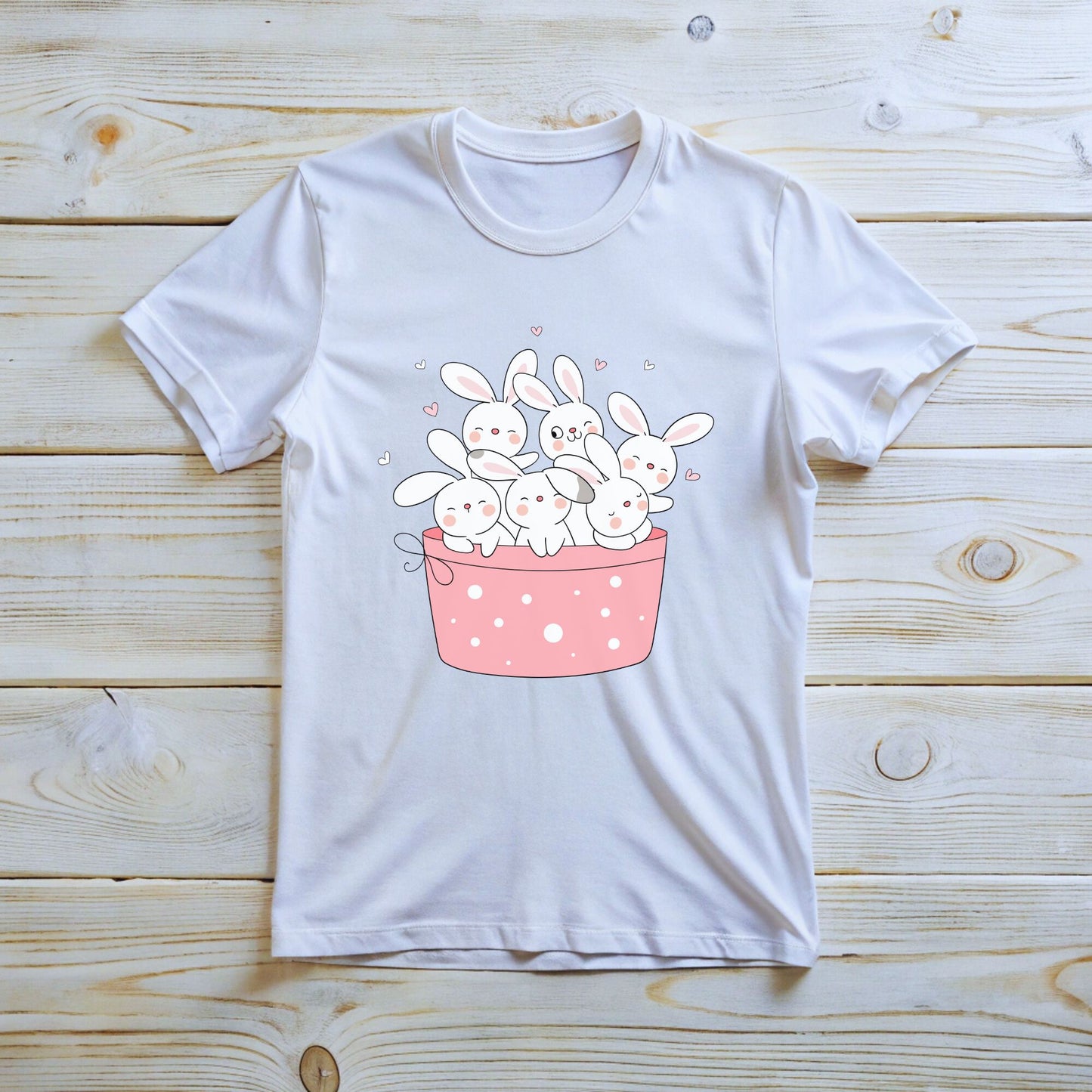 Cute bunnies in a basket Tee for Easter