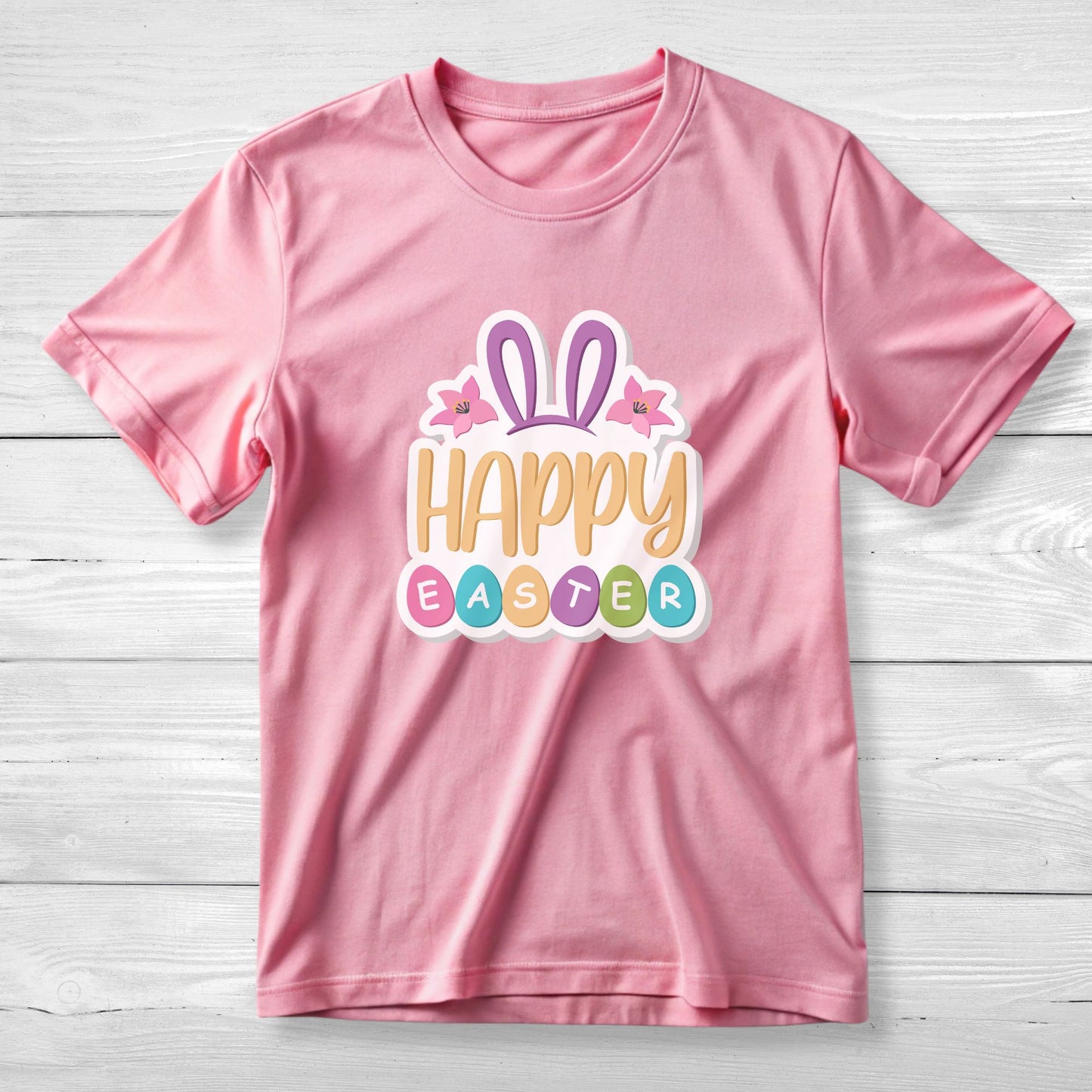 Easter Bunny Unisex Tee with Cute Sticker Design
