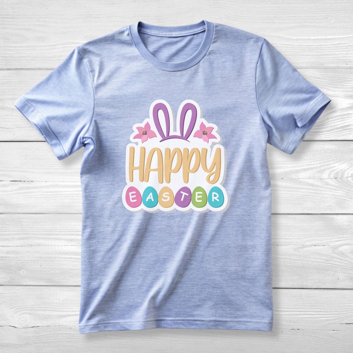 Easter Bunny Unisex Tee with Cute Sticker Design