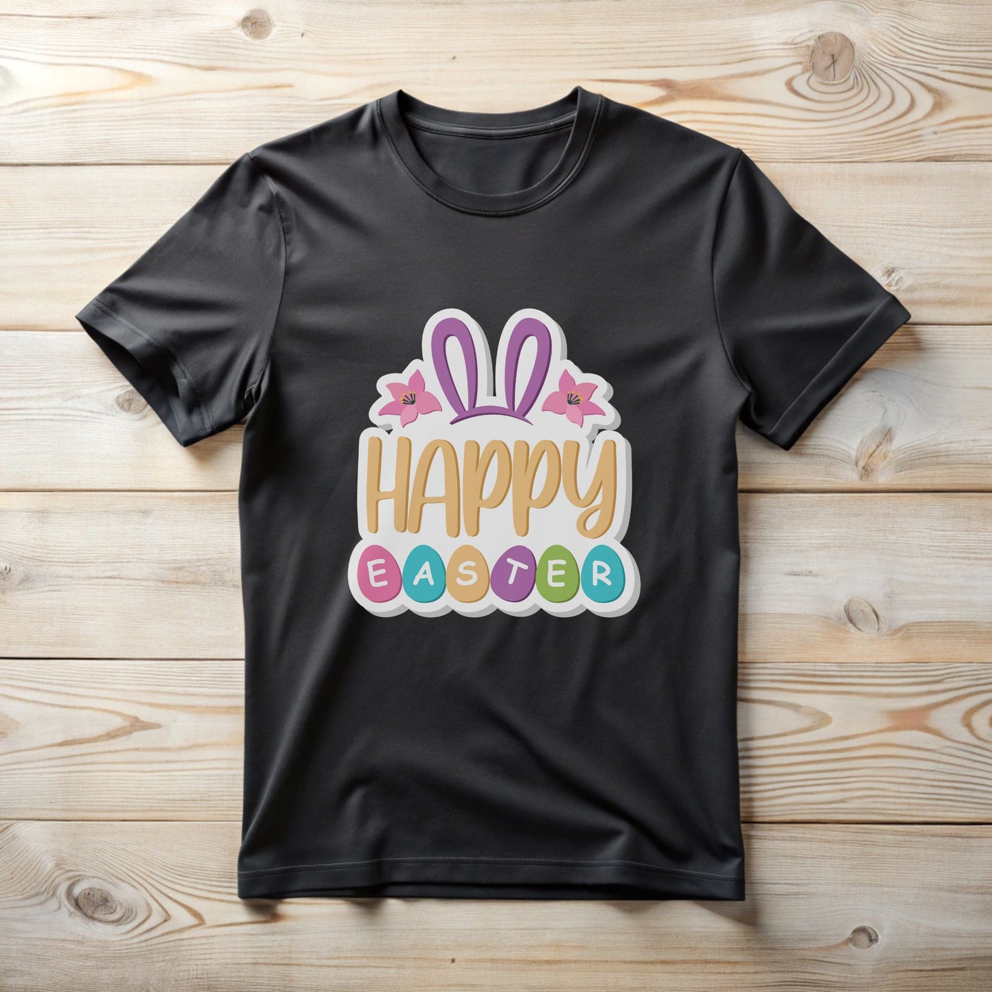 Easter Bunny Unisex Tee with Cute Sticker Design
