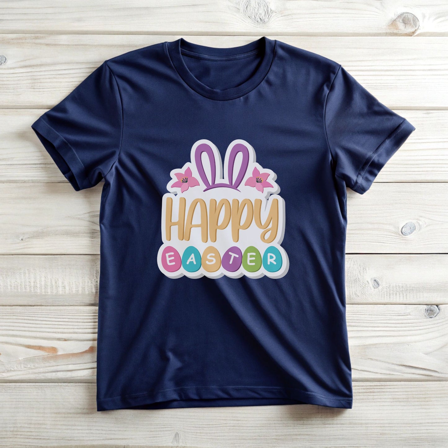 Easter Bunny Unisex Tee with Cute Sticker Design