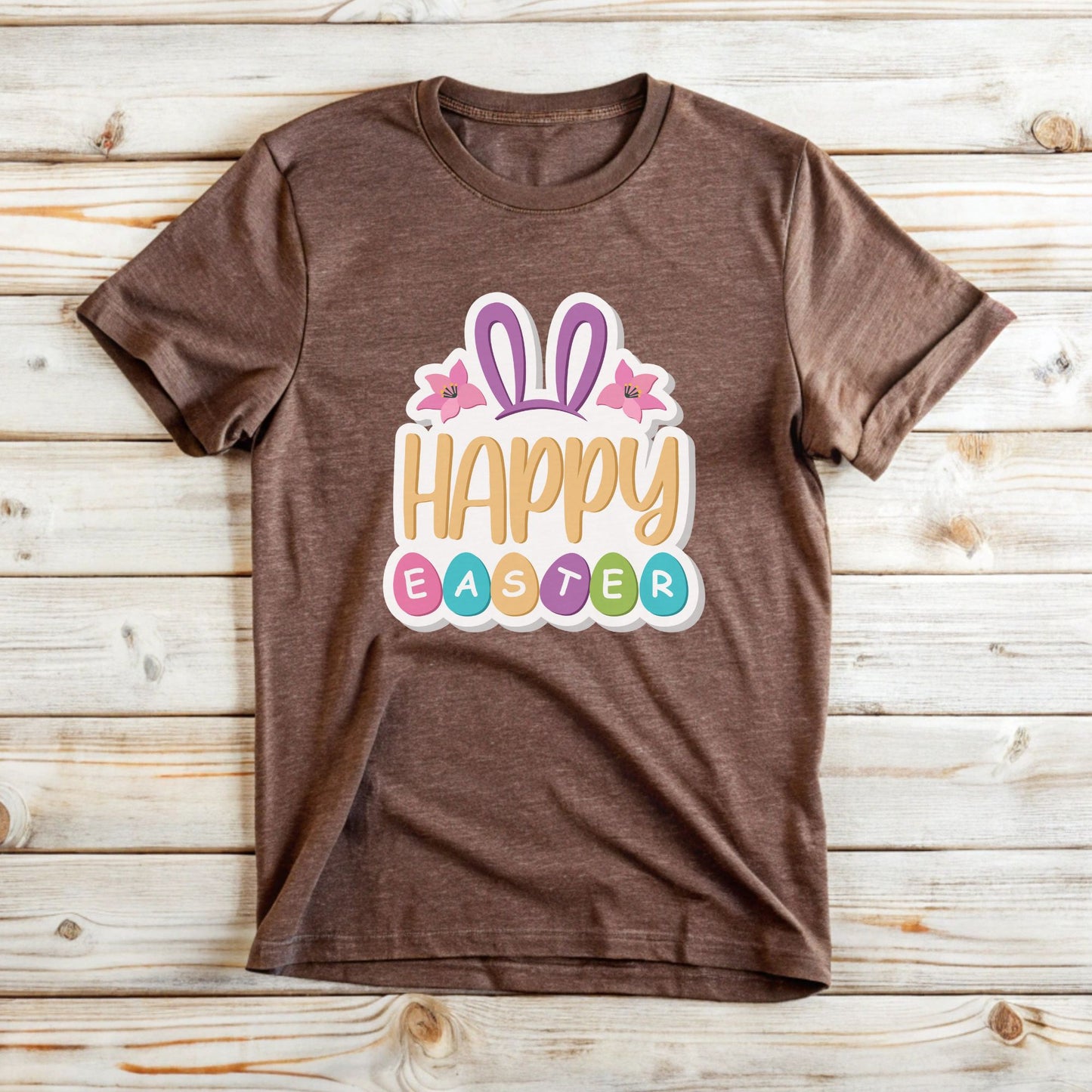 Easter Bunny Unisex Tee with Cute Sticker Design