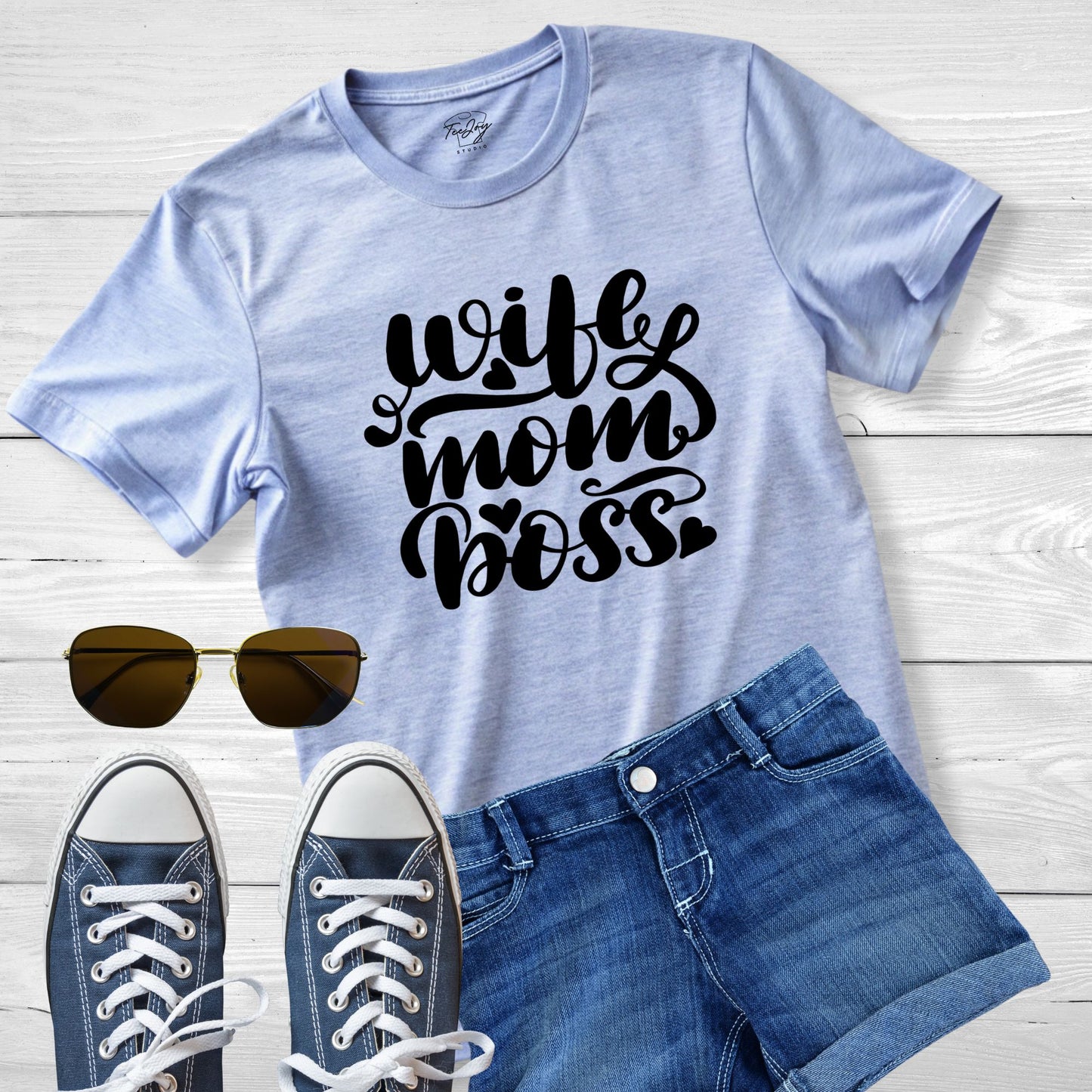 Wife. Mom. Boss: Mother's Day Handwritten Style Tee