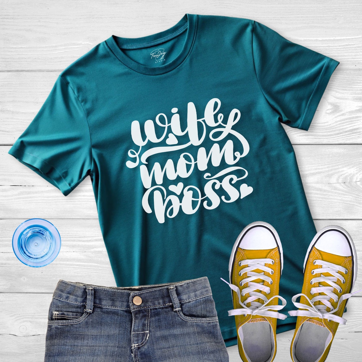 Wife. Mom. Boss: Mother's Day Handwritten Style Tee