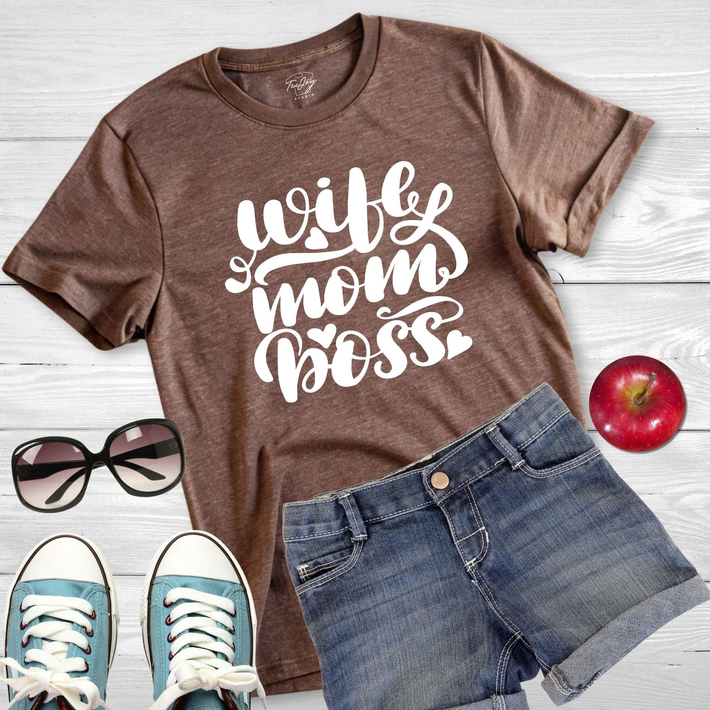 Wife. Mom. Boss: Mother's Day Handwritten Style Tee