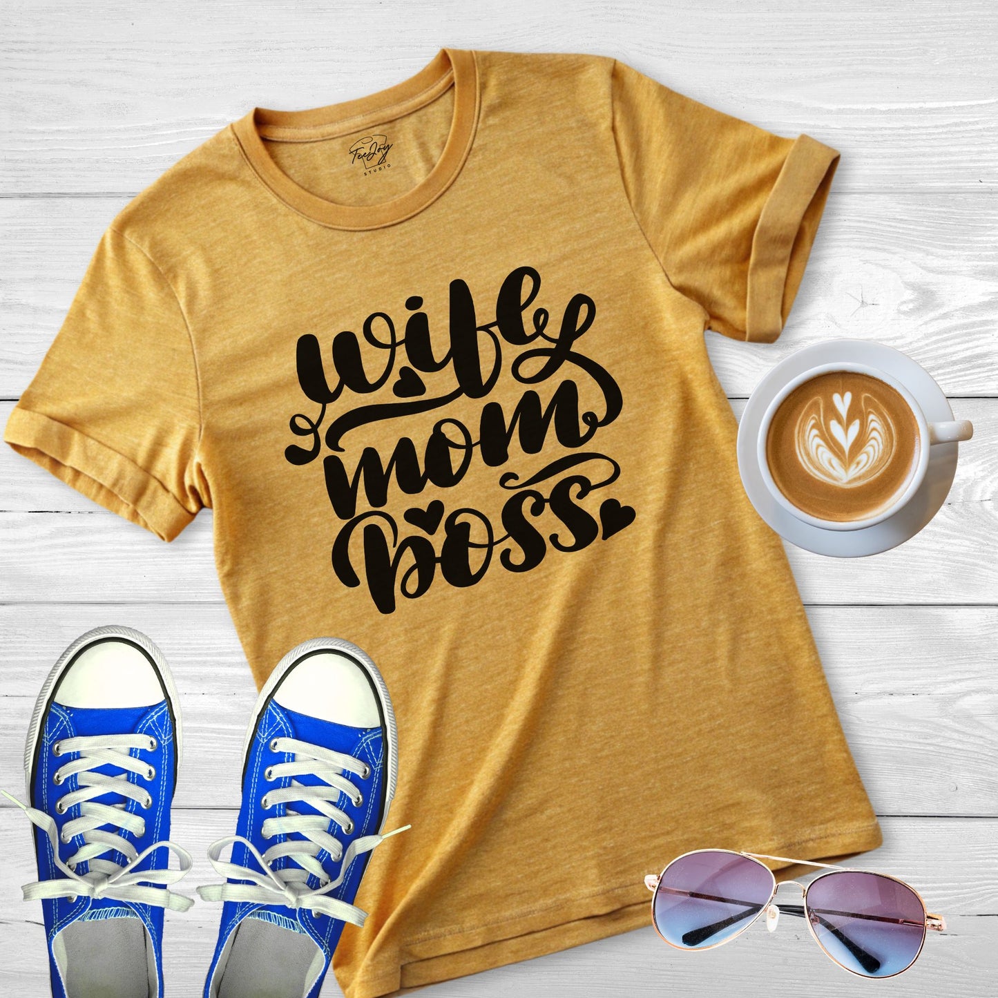 Wife. Mom. Boss: Mother's Day Handwritten Style Tee