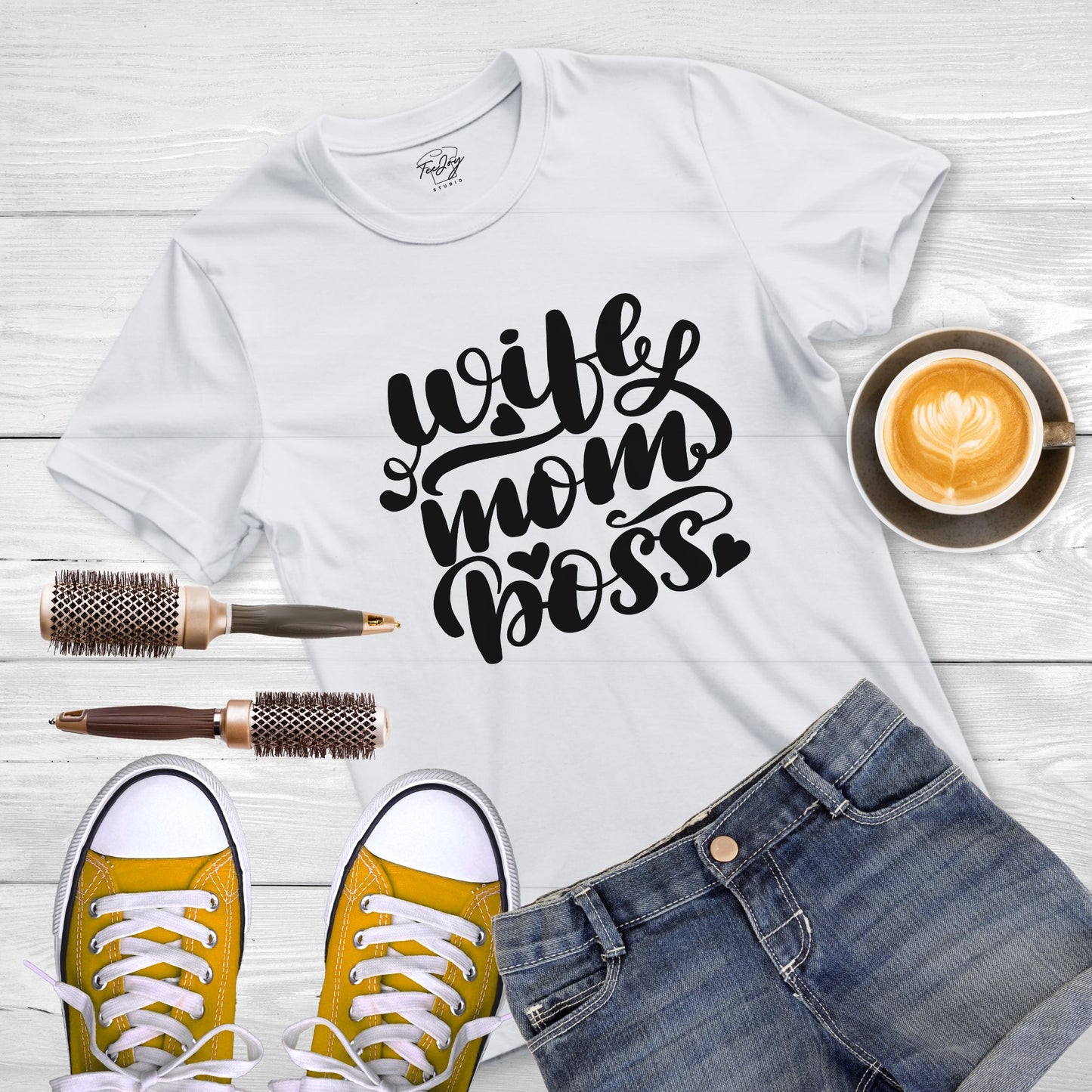 Wife. Mom. Boss: Mother's Day Handwritten Style Tee