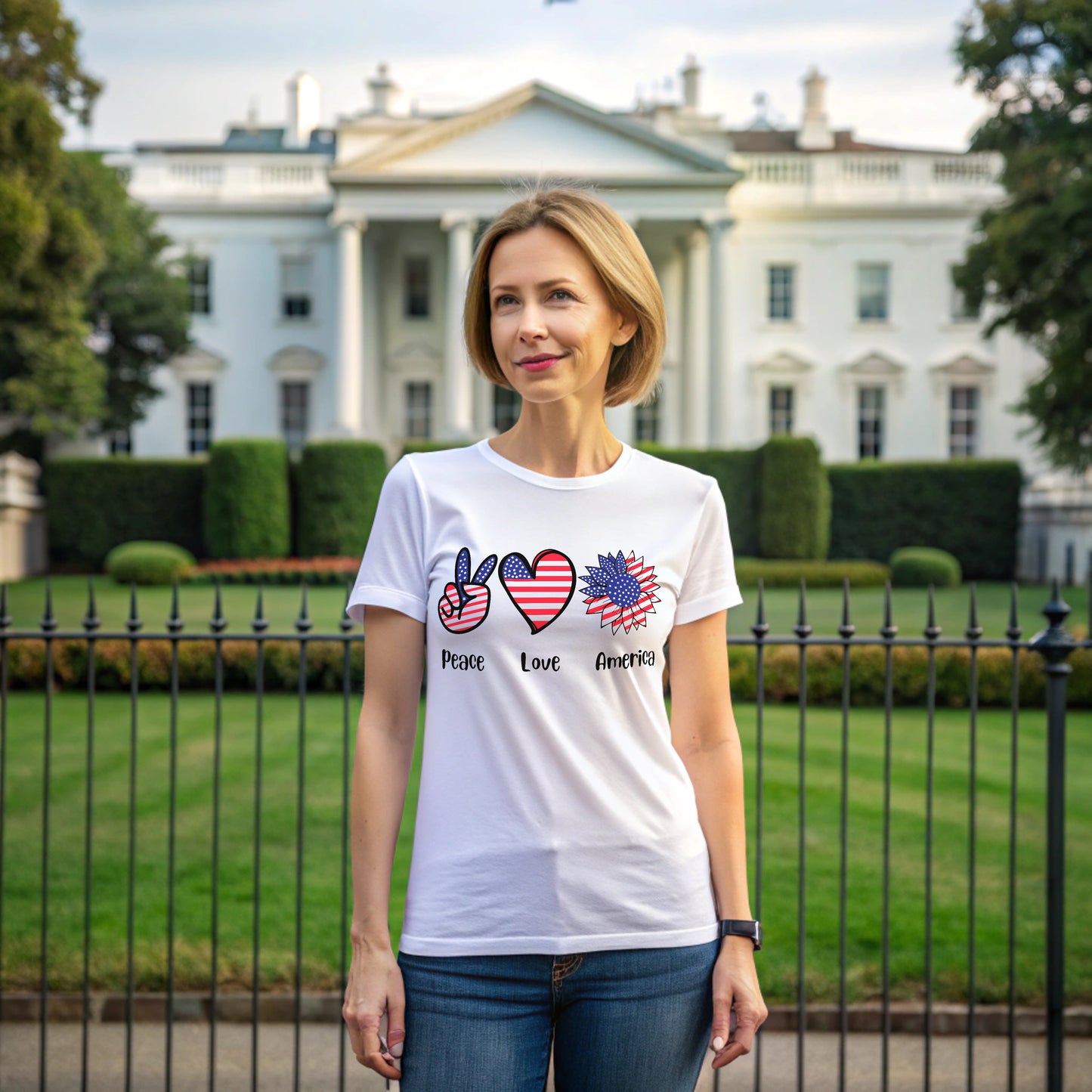 Peace Love America 4th of July Shirt for Independence Day
