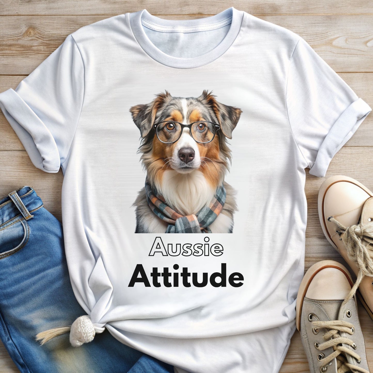 Cute Australian Shepherd Dog T-shirt | Aussie Attitude
