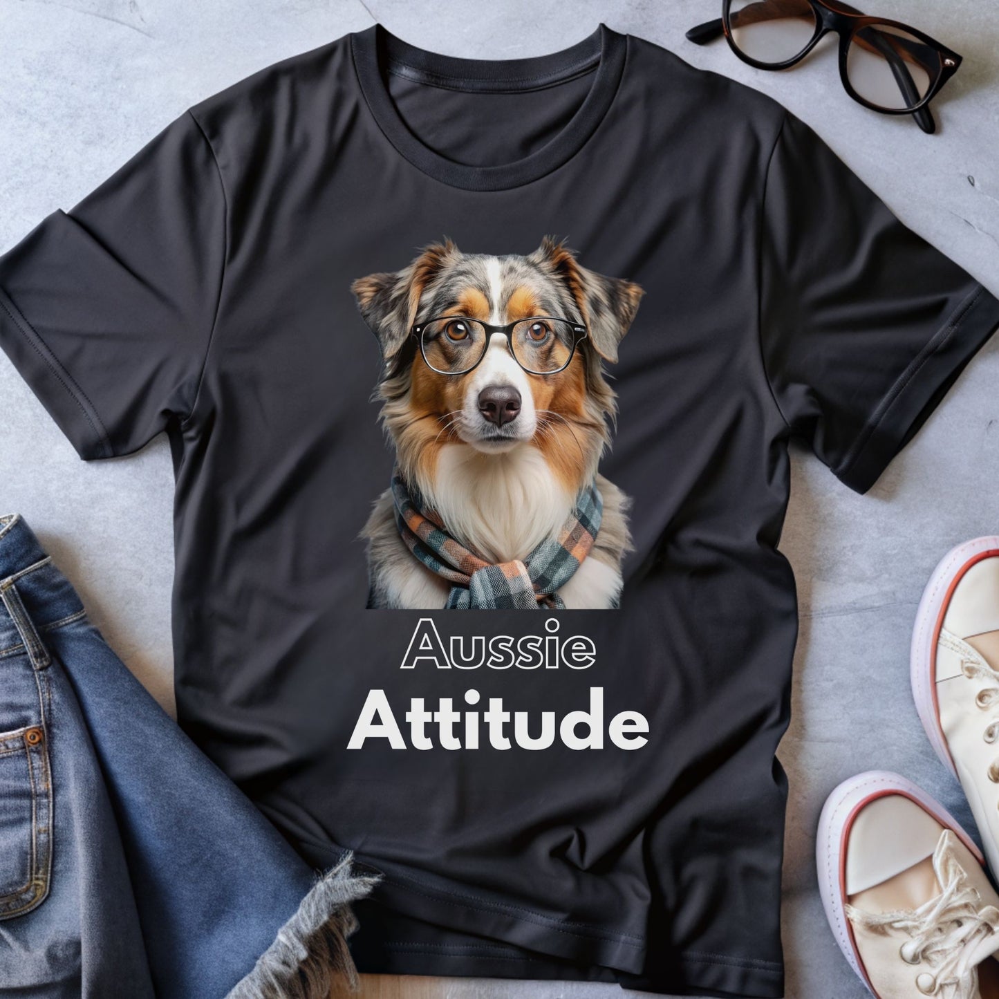 Cute Australian Shepherd Dog T-shirt | Aussie Attitude
