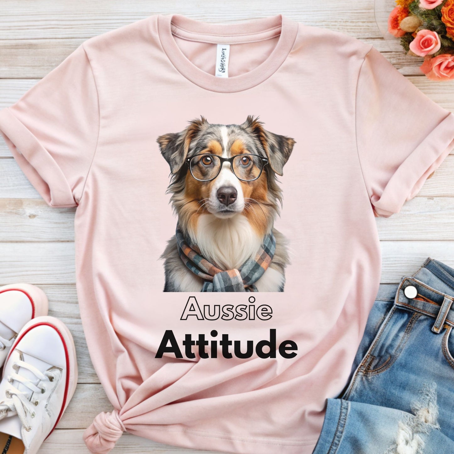 Cute Australian Shepherd Dog T-shirt | Aussie Attitude