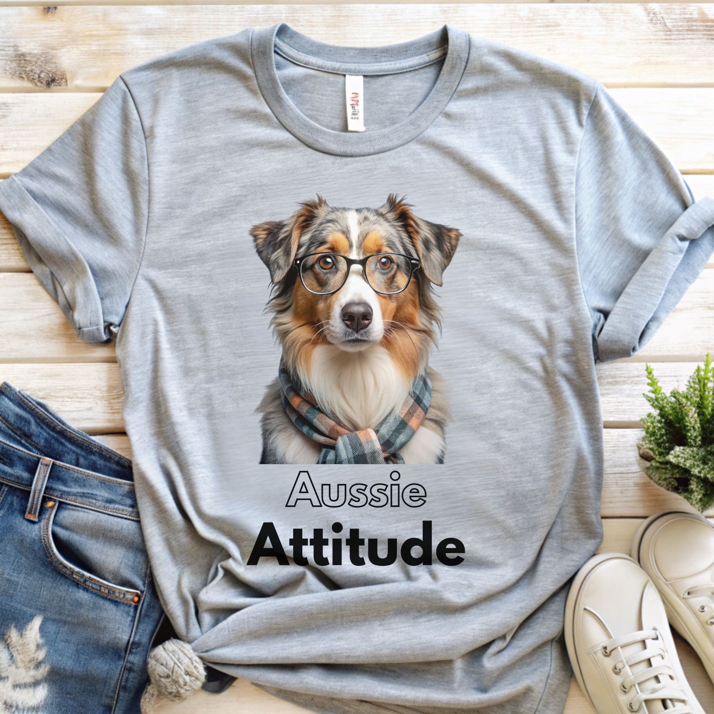 Cute Australian Shepherd Dog T-shirt | Aussie Attitude