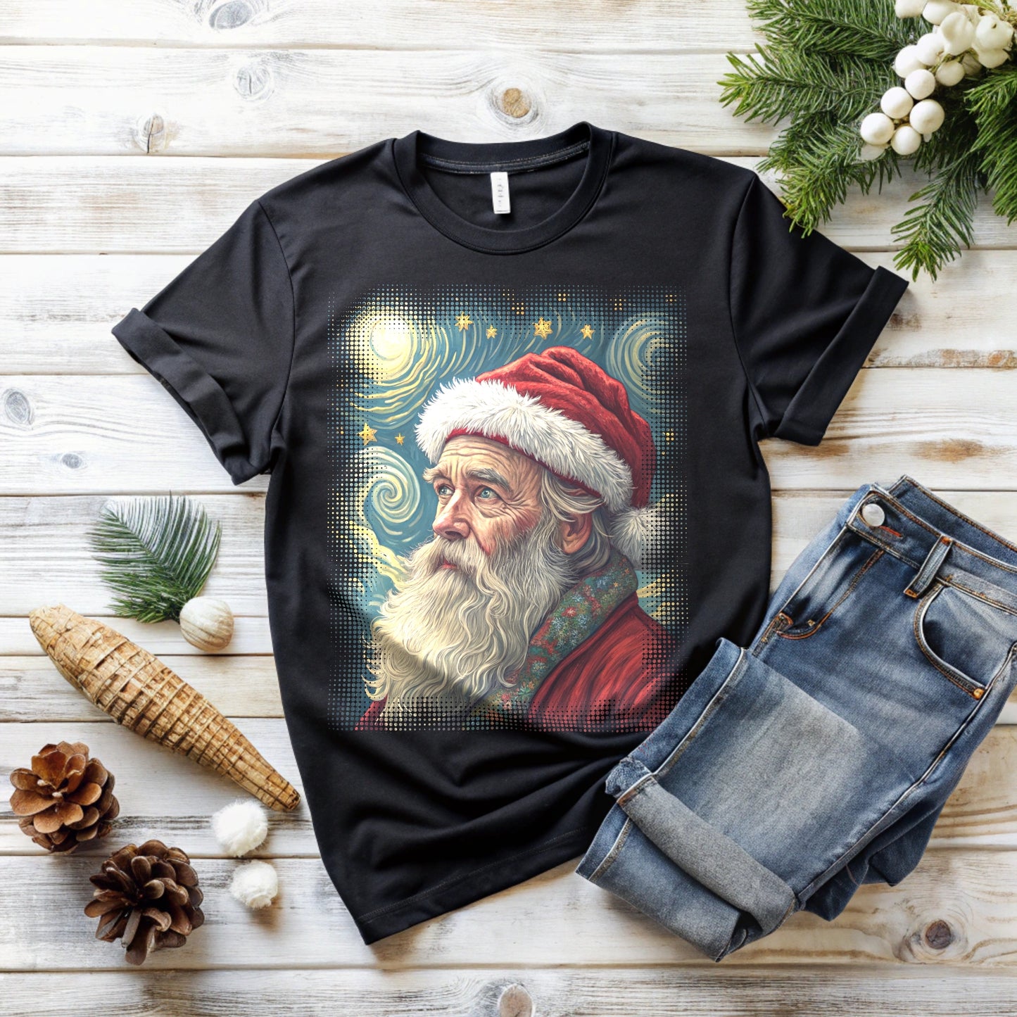 Santa Claus Van Gogh T-Shirt
