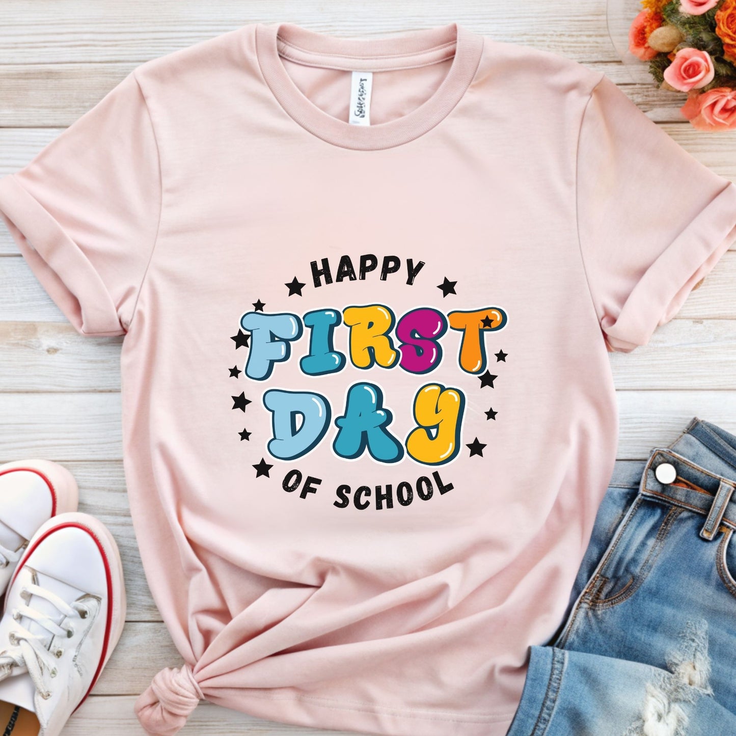 Happy First Day of School Teacher Shirt | Back to School Shirt for Teachers version #2