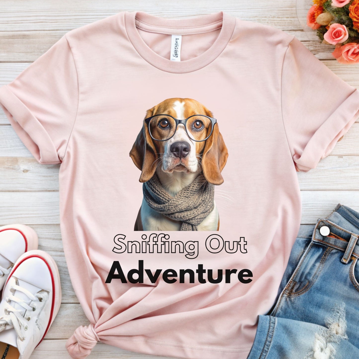 Cute Beagle Dog T-shirt for Dog Lovers | Sniffing Out Adventure