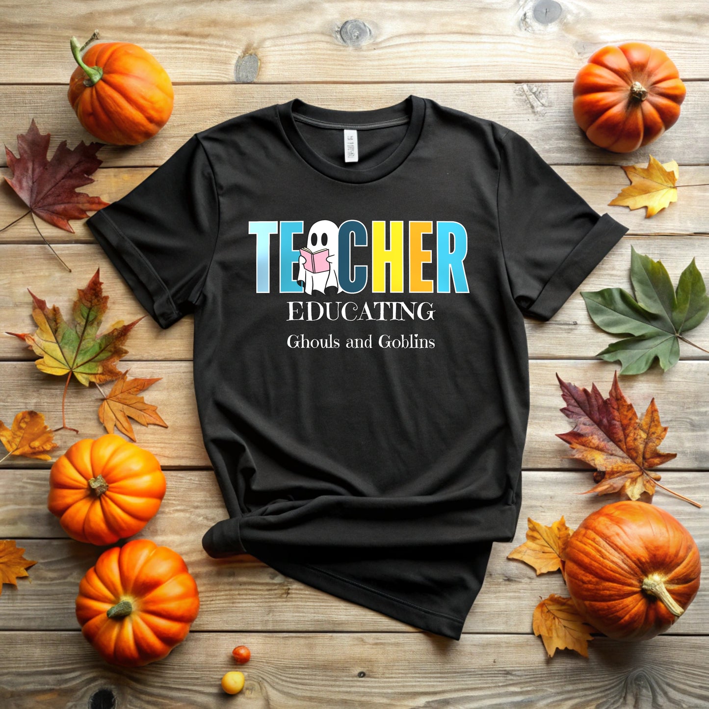 Educating Ghouls and Goblins T-Shirt for Teacher | Spooky Fun Halloween Teacher Tee