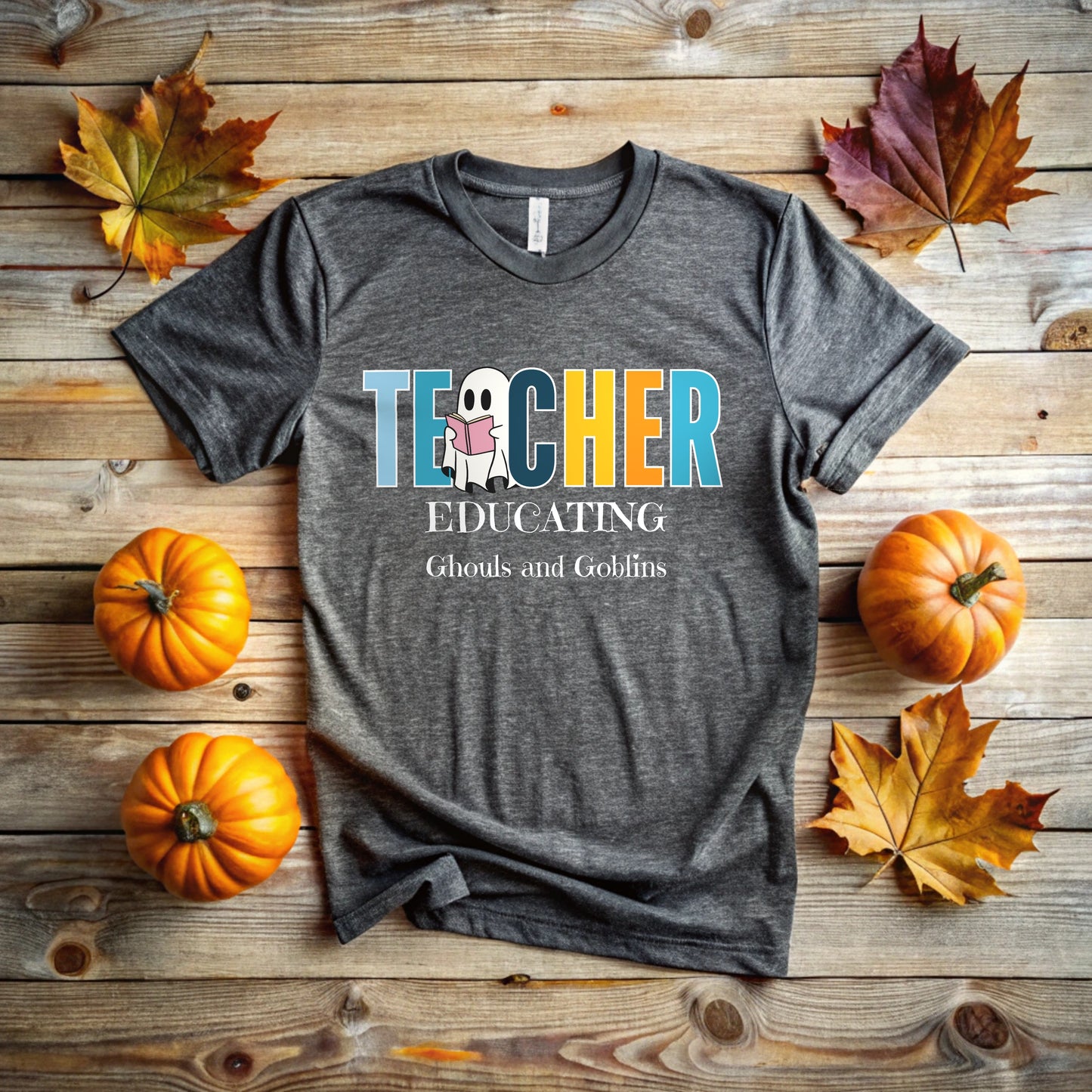 Educating Ghouls and Goblins T-Shirt for Teacher | Spooky Fun Halloween Teacher Tee