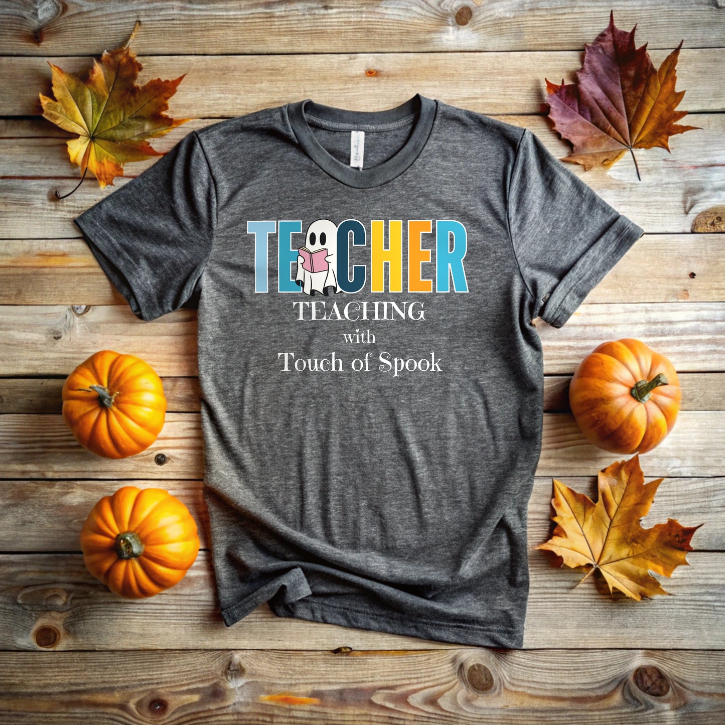 Teaching with a Touch of Spook T-Shirt for Teacher | Fun Halloween Teacher Tee