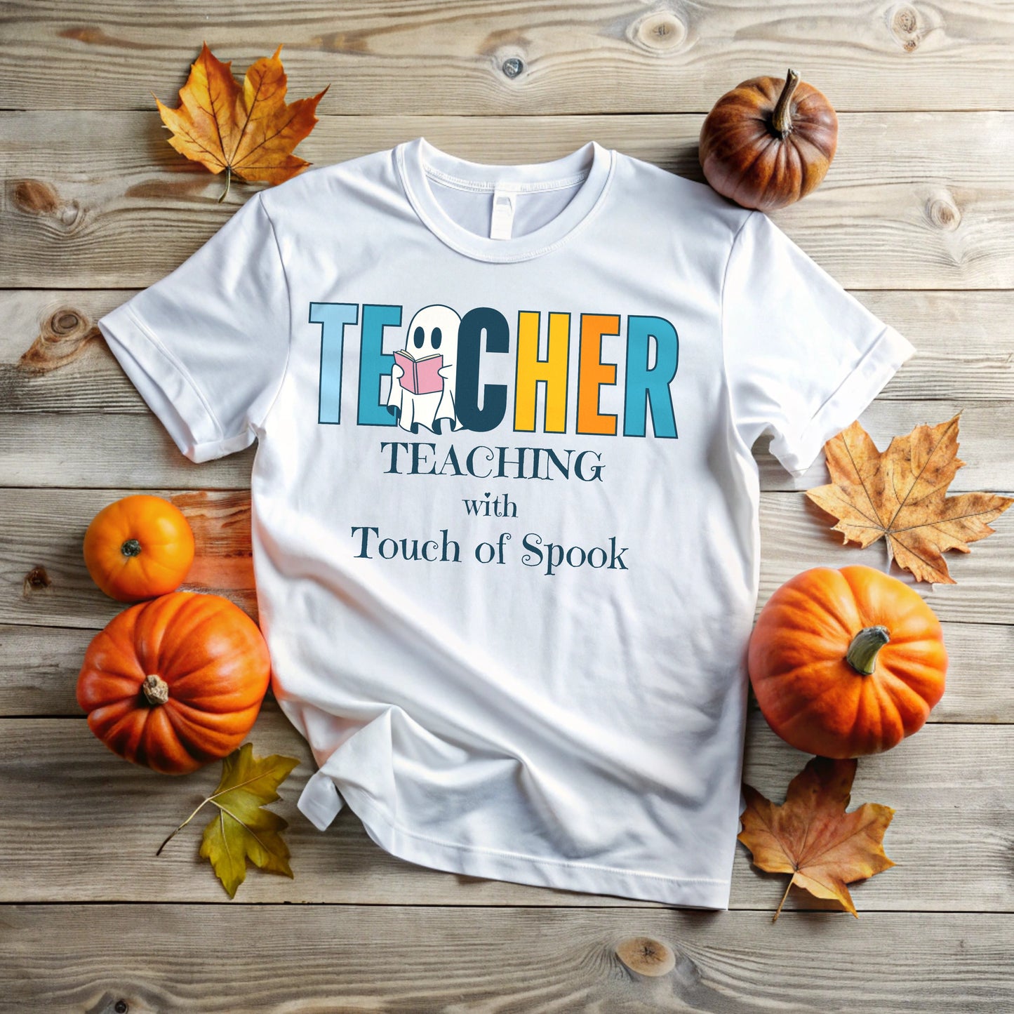 Teaching with a Touch of Spook T-Shirt for Teacher | Fun Halloween Teacher Tee