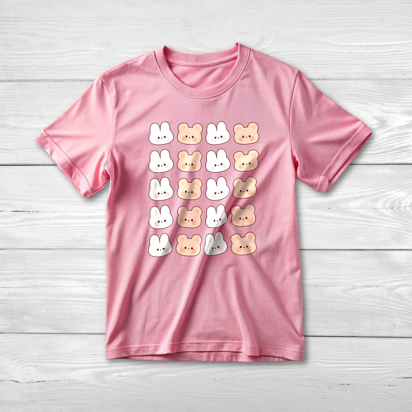 Bunny Bear pattern T-Shirt