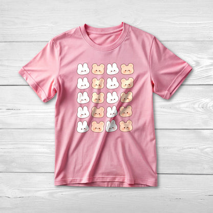 Bunny Bear pattern T-Shirt