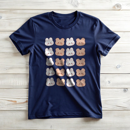 Bunny Bear pattern T-Shirt