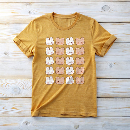 Bunny Bear pattern T-Shirt