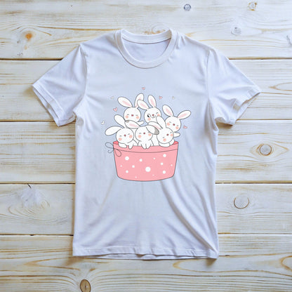 Cute bunnies in a basket Tee for Easter