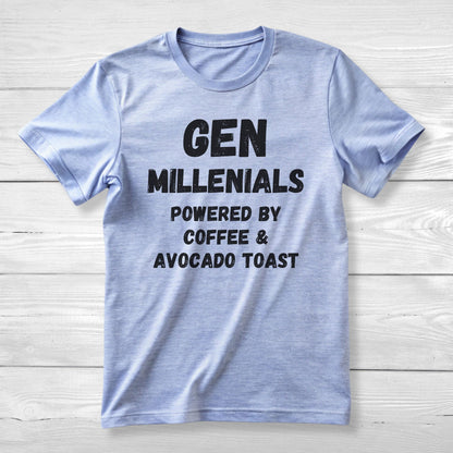 GEN Millenials Powered by Coffee & Avocado Toast Tee
