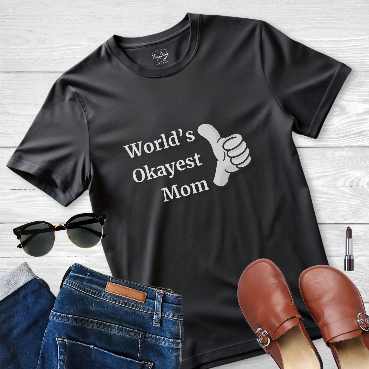 Mom T-Shirt - World's Okayest Mom Design