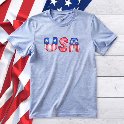 USA Flag Letters T-Shirt