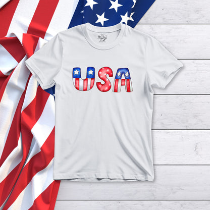 USA Flag Letters T-Shirt