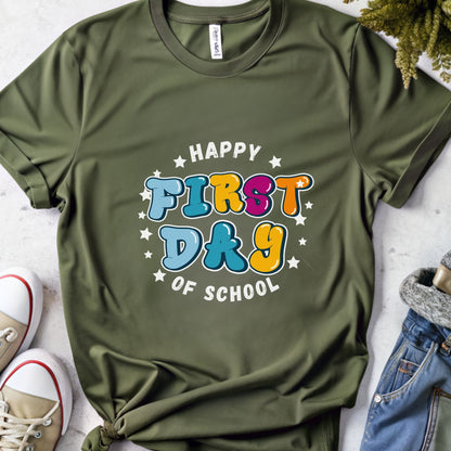 Happy First Day of School Teacher Shirt | Back to School Shirt for Teachers version #2