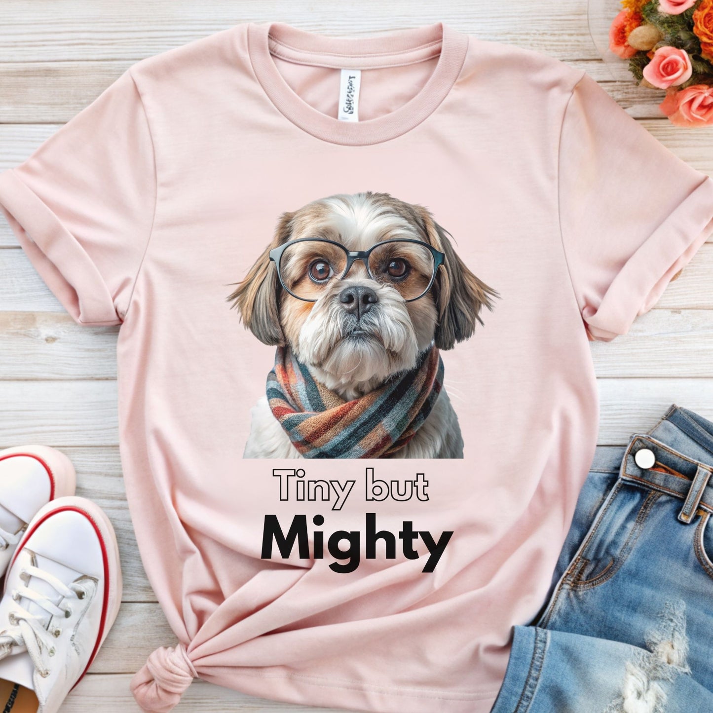 Cute Shih Tzu Dog Shirt for Dog Lover | Tiny but Mighty