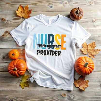 Nurse Trick or Treat Provider T-Shirt | Spooky Medical Design